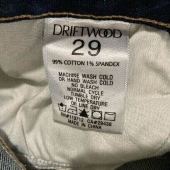 Driftwood High Rise Distressed Rigid Jean Casual Essential Stretch Dark Wash - Picture 5 of 6